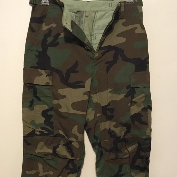 Authentic Army Pants Camouflage Woodland Fatigues Size SM Long Military Combat - Picture 12 of 12
